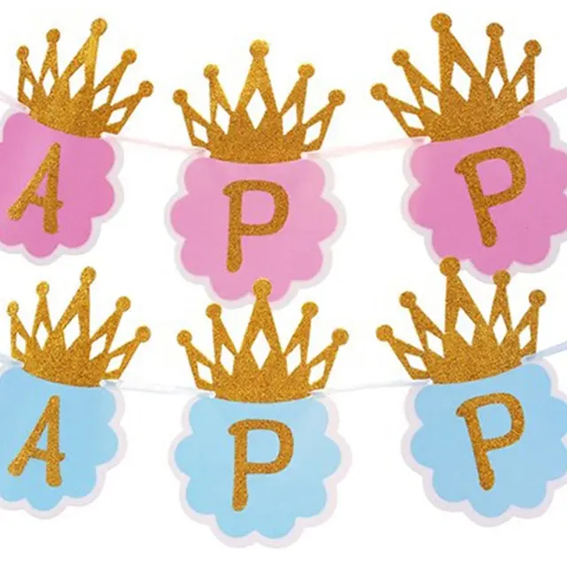 Happy Birthday Crown Banner