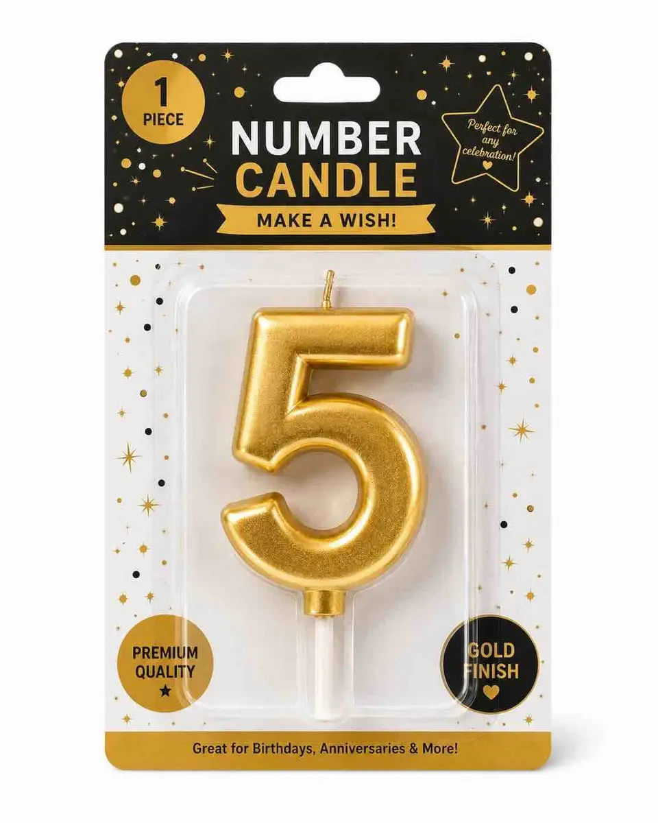 Gold Number Candle