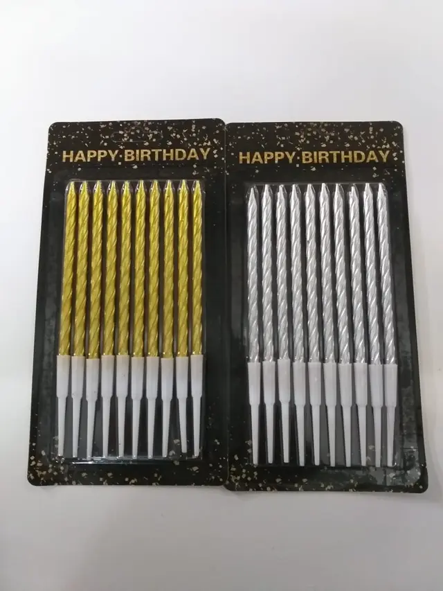 Party Candles, Gold or Silver