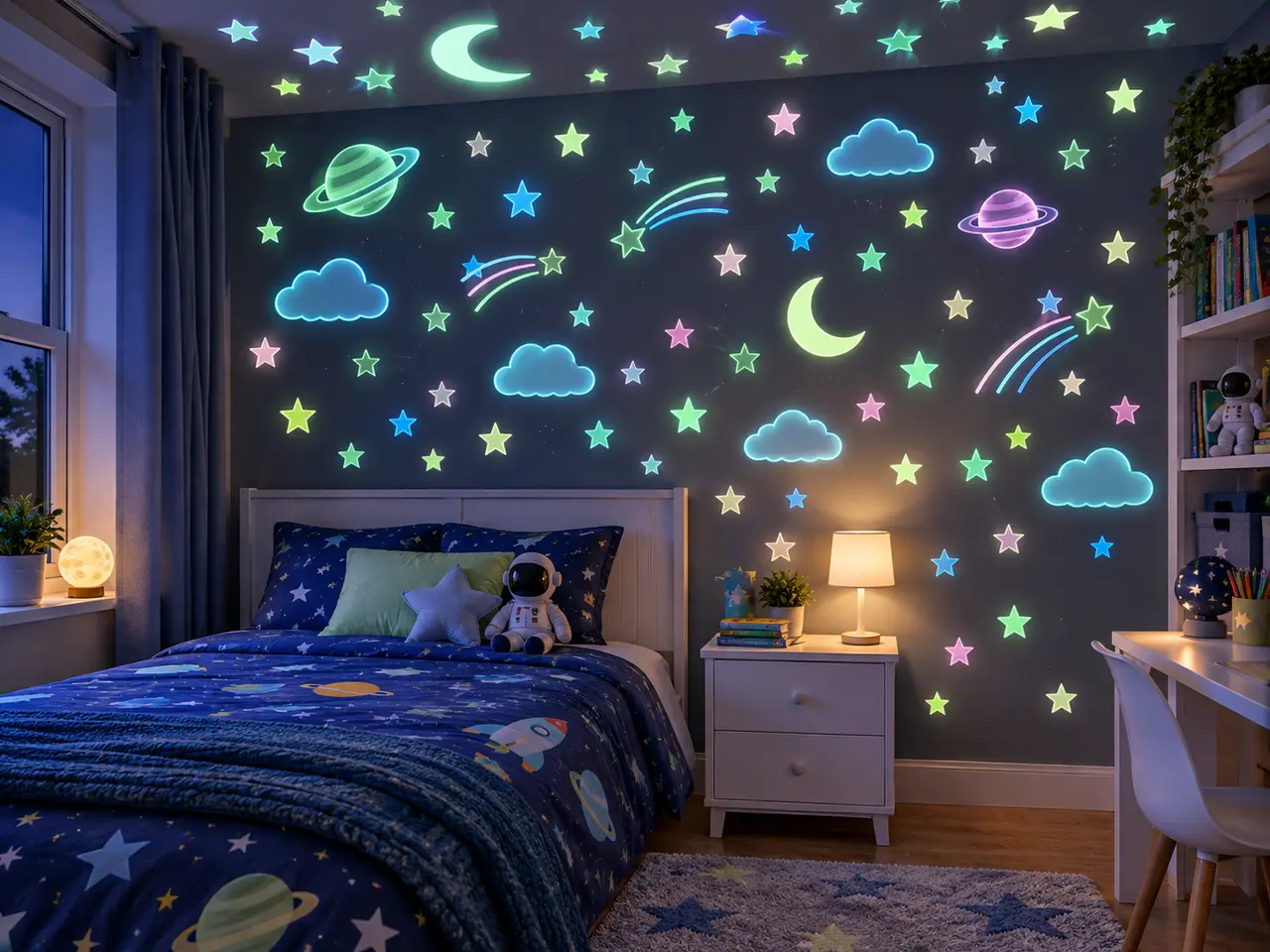 Room idea: LD Glow Stickers on a bedroom wall